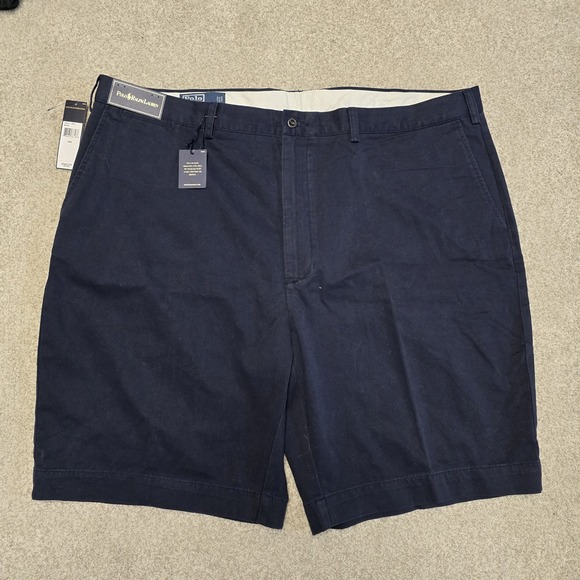 Polo Ralph Lauren Mens 10"‎ Flat Front Navy Blue Chino Shorts Sz 46B NWT $75 - Picture 1 of 7